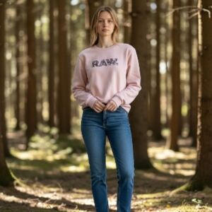 NWT G-Star RAW Women's Blush Crew Neck Sweater size small loose fit